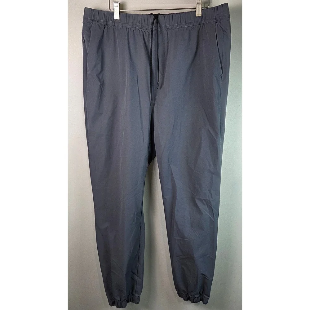 Banana Republic Jogger Pants Mens L Gray Excellent Elastic Waist Tech Trousers